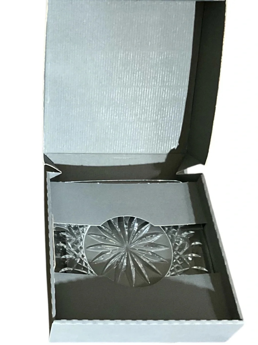 Waterford Lismore Crystal 8” Square Accent Plates Pair #117045 Ireland Box